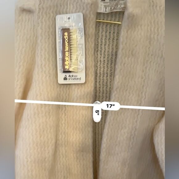 Alafoss | Vintage 90s Icewool Iceland Cream Mohair Puff-Sleeve Cardigan NWT | L - Picture 8 of 8